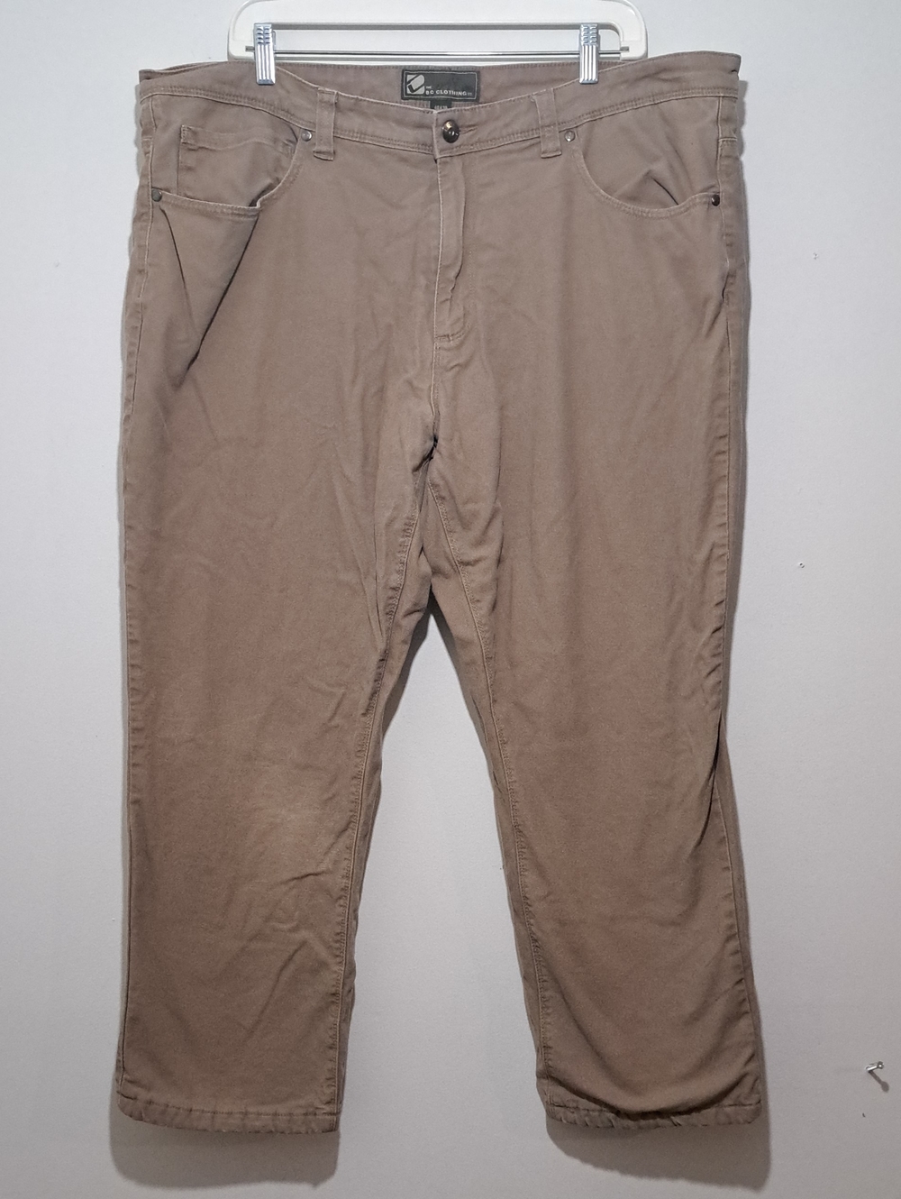 Men's Khaki Fleece Lined Work Pants-Fit Chino Pants - Tan